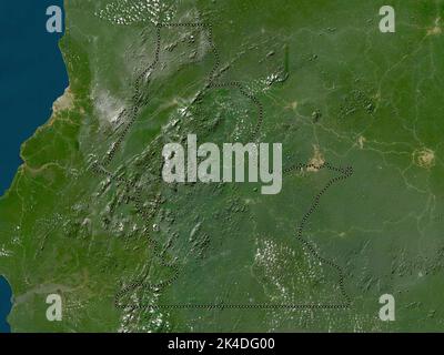 Centro sur, province de Guinée équatoriale. Carte satellite basse résolution Banque D'Images