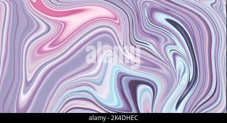 Arrière-plan abstrait avec lignes roses et violettes, toile de fond panoramique numérique, effet tourbillon. Élément de design créatif. Décoration artistique, peinture fluide. Colo Banque D'Images