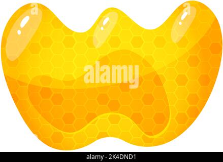 Police douce au miel. Lettre de dessin animé miel liquide, police vectorielle nid d'abeille jaune. Une seule lettre. Illustration de Vecteur