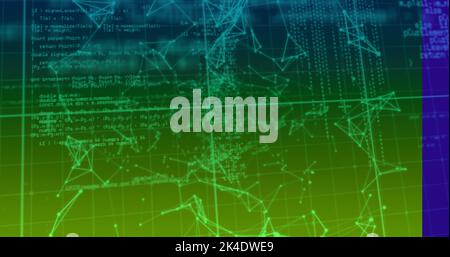 Image du réseau de connexions via le traitement des données Banque D'Images