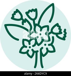 Icône de ligne couleur Jasmine. Pictogramme pour page Web Illustration de Vecteur