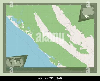 Nyanga, province du Gabon. Ouvrez la carte des rues. Cartes d'emplacement auxiliaire d'angle Banque D'Images