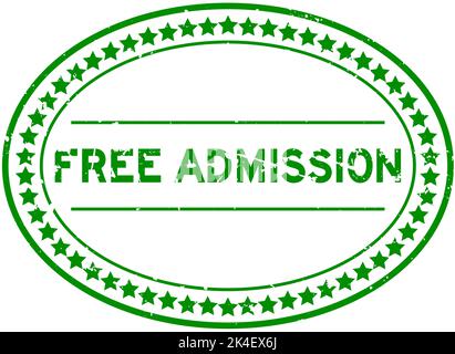 Grunge vert libre mot d'admission ovale joint en caoutchouc timbre sur fond blanc Illustration de Vecteur