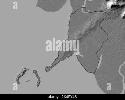 Conakry, région de Guinée. Carte d'altitude à deux niveaux avec lacs et rivières Banque D'Images