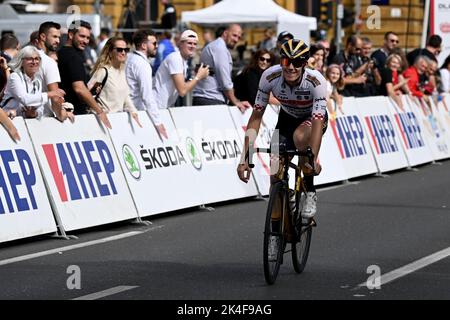 Zagreb, Croatie. 02nd octobre 2022. ZAGREB, CROATIE - OCTOBRE 02 : Carlo Jurisevic de Croatie et l'équipe Ljubljana Gusto Santic lors de la course CRO 2022 7th - étape 6 de Sveta Nedelja à Zagreb sur 2 octobre 2022 à Zagreb, Croatie. Photo: Marko Lukunic/PIXSELL crédit: Pixsell Agence photo et vidéo/Alamy Live News Banque D'Images