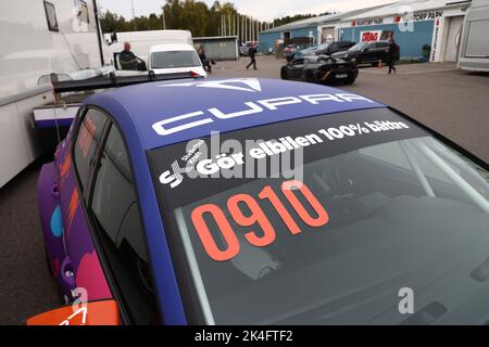 Le prototype électrique PWR001 lors de la course STCC de samedi dans la Grande finale à Mantorp Park, Mantorp, Suède. En 2023, le STCC sera le premier au monde à être un championnat national de voitures de tourisme 100% électriques. Banque D'Images