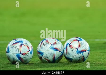 Alajuela, Costa Rica. 21st août 2022. Alajuela, Costa Rica, 21 août 2022: Ballons de football sur le terrain pendant la coupe du monde FIFA U20 Womens Costa Rica 2022 quart de finale de football entre le Nigéria et les pays-Bas à Morera Soto à Alajuela, Costa Rica. (Daniela Porcelli/SPP) crédit: SPP Sport presse photo. /Alamy Live News Banque D'Images