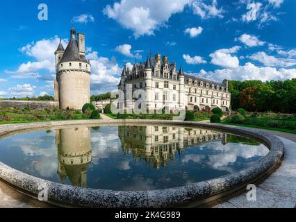 Le Château de Chenonceau est un château situé à proximité du petit village de Chenonceaux, sur le cher. Chenonceaux, France Banque D'Images