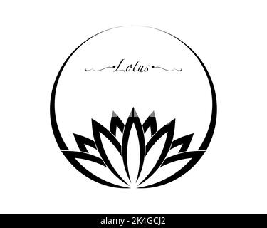 Logo Lotus, nénuphars, Fleur of Life. Géométrie sacrée. Symbole de l'harmonie et de l'équilibre. Cercle blanc signe de pureté. Chakra Yoga design vecteur isoler Illustration de Vecteur