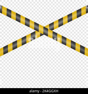 Avertissement de noir et jaune vectoriel, ruban d'arrêt de danger isolé. Danger de croix, ruban d'avertissement Illustration de Vecteur
