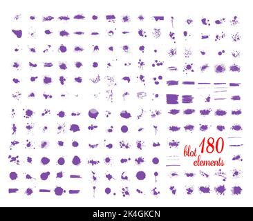 Un ensemble de taches violettes. Illustration vectorielle Illustration de Vecteur
