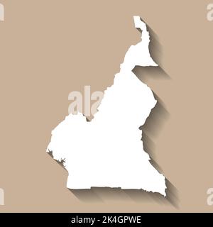 Silhouette de la carte de pays vectorielle du Cameroun Illustration de Vecteur