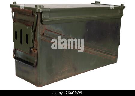 AMMO CAN pour 40mm grenades cartidge isolé sur fond blanc Banque D'Images