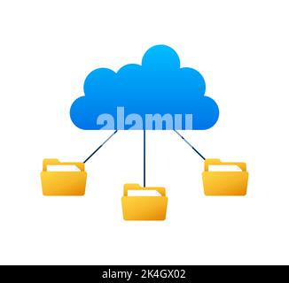 Des fichiers en nuage, une conception parfaite pour toutes les applications. Infographie abstraite. Technologie Internet. Bannière Web. Illustration de Vecteur