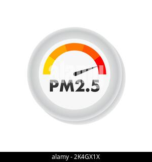 Icône de pollution de l'air, PM 2,5. Panneau de prévention. Illustration du stock vectoriel. Illustration de Vecteur