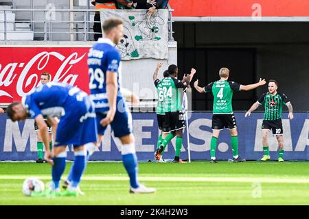 Le Dino Hotic de Cocle célèbre après avoir obtenu son score lors d'un match de football entre KAA Gent et cercle Brugge, dimanche 02 octobre 2022 à Gent, le 10 e jour de la première division de la « Jupiler Pro League » 2022-2023 du championnat belge. BELGA PHOTO TOM GOYVAERTS Banque D'Images