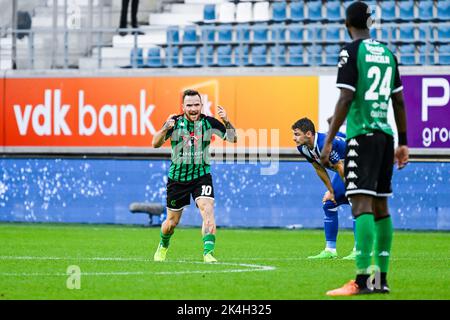 Le Dino Hotic de Cocle célèbre après avoir obtenu son score lors d'un match de football entre KAA Gent et cercle Brugge, dimanche 02 octobre 2022 à Gent, le 10 e jour de la première division de la « Jupiler Pro League » 2022-2023 du championnat belge. BELGA PHOTO TOM GOYVAERTS Banque D'Images