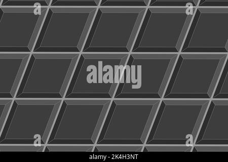 Texture diagonale de la tuile rhombus noire. Arrière-plan de la cuisine. Salle de bains ou toilettes mur ou sol mosaïque sans couture motif. Décoration intérieure ou extérieure. Illustration vectorielle plate Illustration de Vecteur