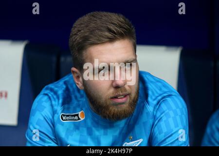 Saint-Pétersbourg, Russie. 02nd octobre 2022. Ivan Sergueïev (No.33) de Zenit vu lors du match de football de la première Ligue russe entre Zenit Saint-Pétersbourg et Rostov à Gazprom Arena. Score final; Zenit 3:1 Rostov. Crédit : SOPA Images Limited/Alamy Live News Banque D'Images