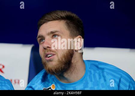 Saint-Pétersbourg, Russie. 02nd octobre 2022. Ivan Sergueïev (No.33) de Zenit vu lors du match de football de la première Ligue russe entre Zenit Saint-Pétersbourg et Rostov à Gazprom Arena. Score final; Zenit 3:1 Rostov. Crédit : SOPA Images Limited/Alamy Live News Banque D'Images