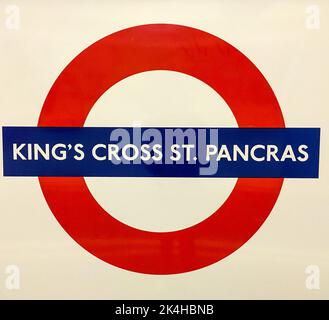 Panneau Kings Cross St Pancras dans london tube UK Banque D'Images