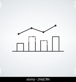 La barre de graphique monte et descend icône linéaire. symbole métier crypto. Illustration vectorielle de stock isolée sur fond blanc. Illustration de Vecteur