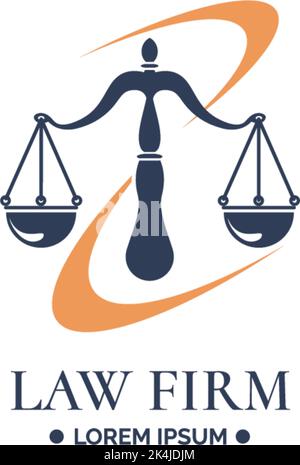 Cabinet d'avocats, système judiciaire et logotype de jugement Illustration de Vecteur
