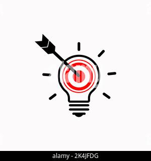 Target, ampoule, icône de l'innovation. Ligne simple, description des éléments d'illustration des innovations icônes pour ui et ux, site Web ou application mobile Illustration de Vecteur