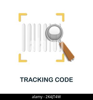 Icône Code de suivi. 3d illustration de la collection e-commerce. Icône Creative Tracking Code 3D pour la conception Web, les modèles, les infographies et bien plus encore Illustration de Vecteur