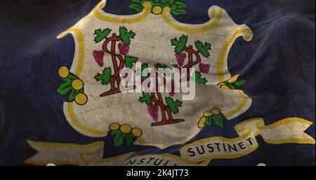 Ancien drapeau de l'État du Connecticut, région des États-Unis Banque D'Images