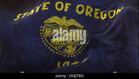 Ancien drapeau de l'État américain de l'Oregon, région des États-Unis Banque D'Images