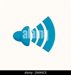 Autocollant de volume sonore pour un réseau social, faisant un blog ou une illustration à plat de vecteur vlog. Ensemble d'icônes de dessin animé pour la création de contenu Internet Illustration de Vecteur