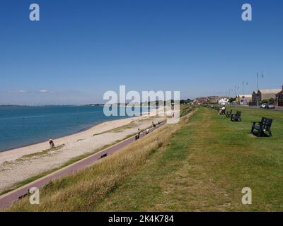 Solent Beach Path, Lee-on-Solent, Hampshire, Royaume-Uni. Banque D'Images