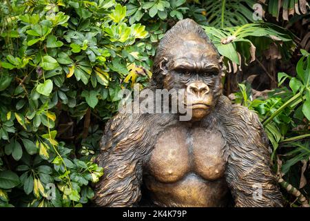 Ténérife, Espagne - août 2022 : statue de Gorilla à Loro Parque à Ténérife Banque D'Images