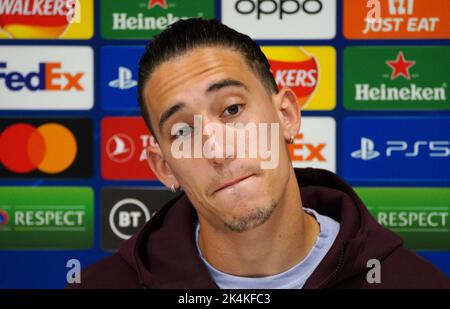 Kostas Tsimikas de Liverpool lors d'une conférence de presse au Centre de formation AXA de Liverpool. Date de la photo: Lundi 3 octobre 2022. Banque D'Images