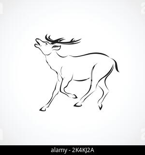 Vecteur d'un motif cerf sur fond blanc. Animaux sauvages. Illustration vectorielle superposée facile à modifier. Illustration de Vecteur