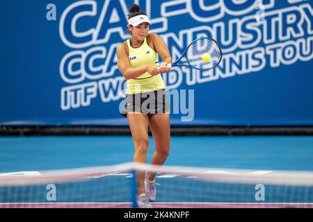 Hua Hin, Thaïlande. 03rd octobre 2022. HUA HIN, THAÏLANDE - OCTOBRE 3 : Patcharin Chaepchandej de Thaïlande pendant le deuxième tour de qualification contre Sravya Shivani Chalapudi de l'Inde lors de la TOURNÉE MONDIALE DE TENNIS CAL-COMP & XYZPRINTITF 2022 à LA VRAIE ARENA HUA HIN on 3 octobre 2022 à HUA HIN, THAÏLANDE ( Credit: peter Van der Klooster/Alamy Live News Banque D'Images