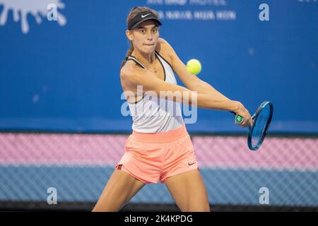 Hua Hin, Thaïlande. 03rd octobre 2022. HUA HIN, THAÏLANDE - OCTOBRE 3 : Antonia Schmidt d'Allemagne lors du deuxième tour de qualification contre Watsachol Sawatdee de Thaïlande lors de la TOURNÉE MONDIALE DE TENNIS de l'ITF CAL-COMP & XYZPRINTING 2022 à LA VRAIE ARENA HUA HIN on 3 octobre 2022 à HUA HIN, THAÏLANDE ( Credit: peter Van der Klooster/Alamy Live News Banque D'Images