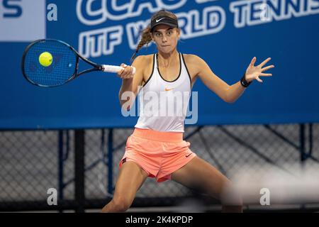 Hua Hin, Thaïlande. 03rd octobre 2022. HUA HIN, THAÏLANDE - OCTOBRE 3 : Antonia Schmidt d'Allemagne lors du deuxième tour de qualification contre Watsachol Sawatdee de Thaïlande lors de la TOURNÉE MONDIALE DE TENNIS de l'ITF CAL-COMP & XYZPRINTING 2022 à LA VRAIE ARENA HUA HIN on 3 octobre 2022 à HUA HIN, THAÏLANDE ( Credit: peter Van der Klooster/Alamy Live News Banque D'Images