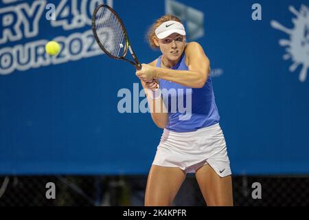 Hua Hin, Thaïlande. 03rd octobre 2022. HUA HIN, THAÏLANDE - OCTOBRE 3 : Clara Vlasselaer de Belgique lors du deuxième tour de qualification contre Daria Nazarenko lors de la tournée MONDIALE DE TENNIS de l'ITF CAL-COMP & XYZPRINTING 2022 à LA VRAIE ARENA HUA HIN sur 3 octobre 2022 à HUA HIN, THAÏLANDE ( Credit: peter Van der Klooster/Alay Live News Banque D'Images