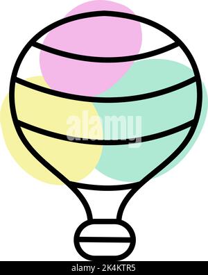 Ballon à air chaud Roziere, illustration, vecteur sur fond blanc. Illustration de Vecteur