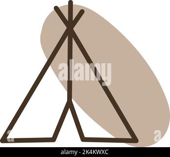 Petite tente de camping, illustration, vecteur sur fond blanc. Illustration de Vecteur