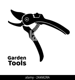 Taille-icône pour l'élagage des branches. Outils de jardin. Isolé sur fond blanc vectoriel Illustration de Vecteur