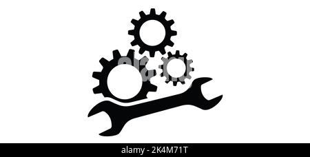 CogWheels cerveau. Pensez à de grandes idées. Bannière de modèle d'outils de paramétrage de mécanisme d'engrenage. Drôle de vecteur cog signes. Icônes de concept de travail d'équipe de stratégie de roue dentée. GE Banque D'Images