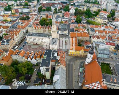 Opole vue aérienne Centre ville. Architecture traditionnelle de l'air. Silésie supérieure. Pologne. Europe. Banque D'Images