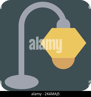 Lampe de table de bibliothèque, illustration, vecteur sur fond blanc. Illustration de Vecteur
