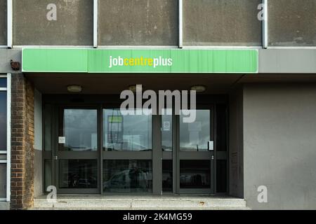 Manchester Eccles Royaume-Uni octobre 2022 entrée principale du centre d'emploi plus bureau d'emploi Banque D'Images