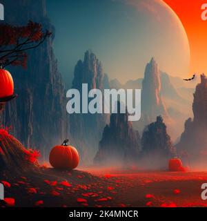 Différents modèles artistiques spécifiques à la saison d'Halloween sont basés sur des citrouilles spécifiques Banque D'Images