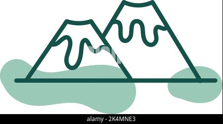 Volcan montagnes, illustration, vecteur sur fond blanc. Illustration de Vecteur