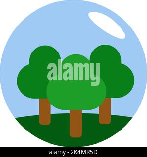 Trois arbres, illustration, vecteur sur fond blanc. Illustration de Vecteur